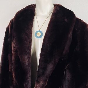 Vintage 1950/60s Chocolate Brown Vegan Faux Fur